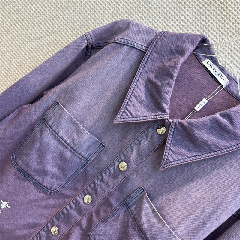 D10r stylish pink and purple denim shirt