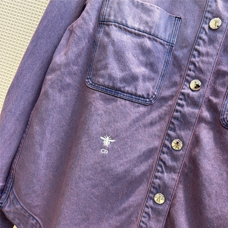 D10r stylish pink and purple denim shirt