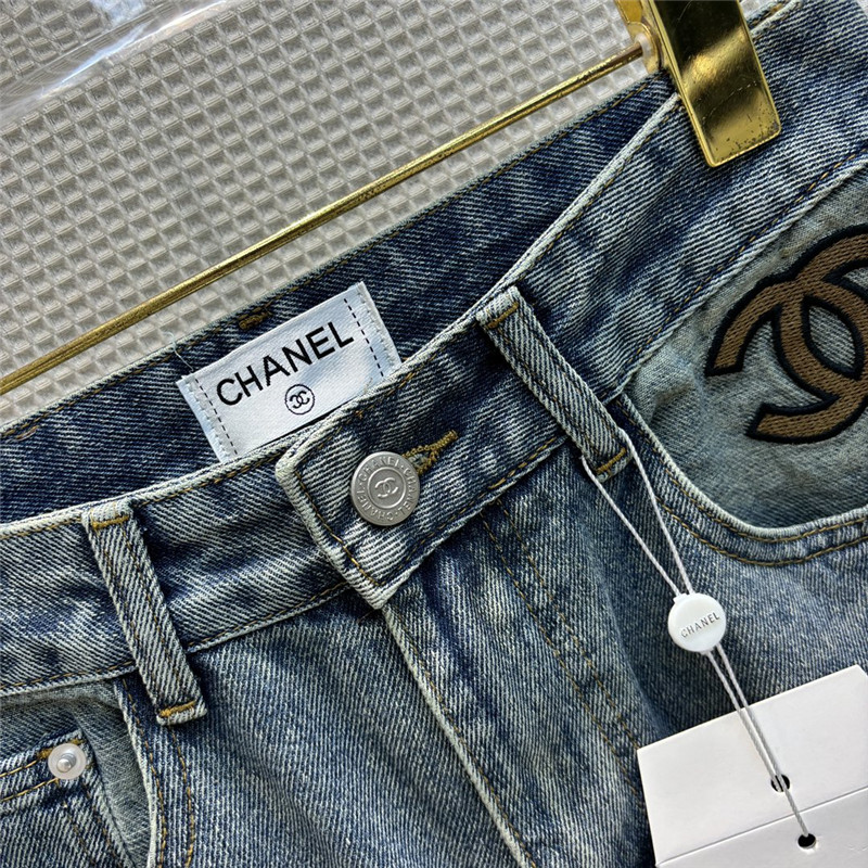 Ch**el embroidered back pocket jeans