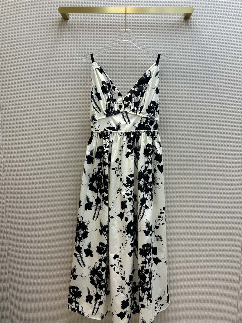 D10r french black floral print suspender skirt