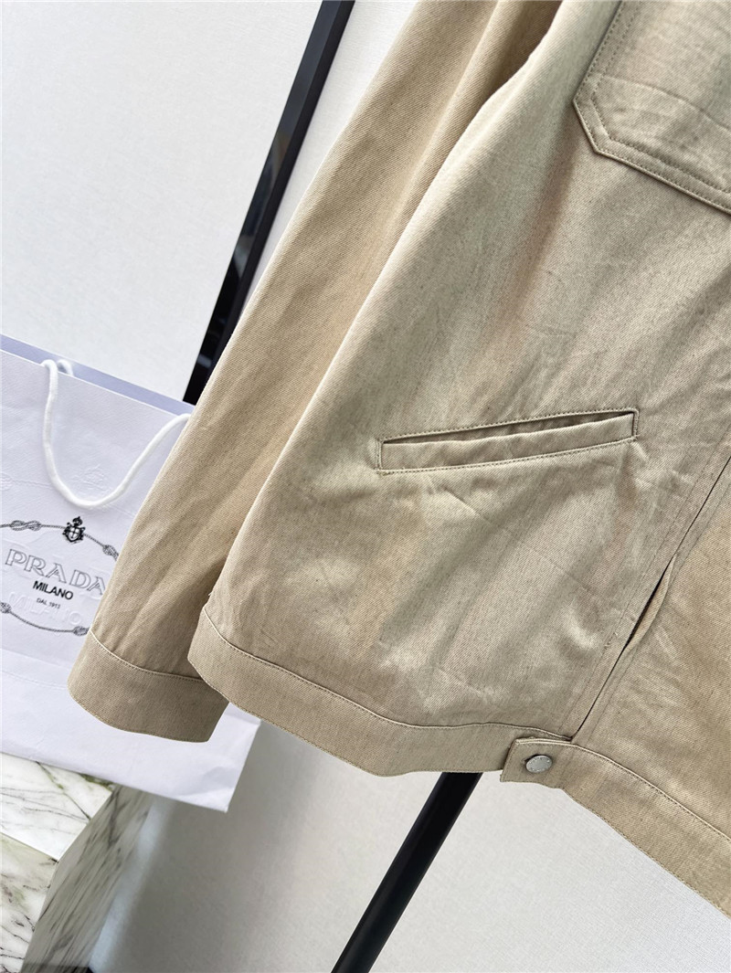 Pra*a new lapel triangle logo denim jacket