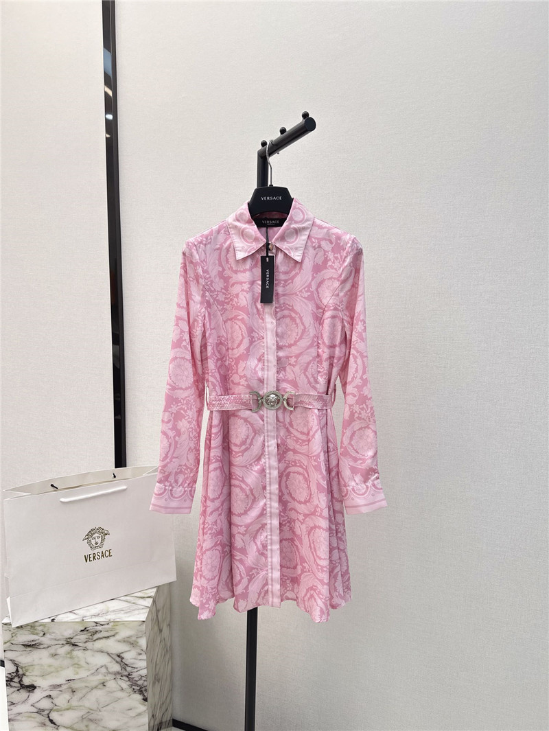 Versace color positioned printed twill dress