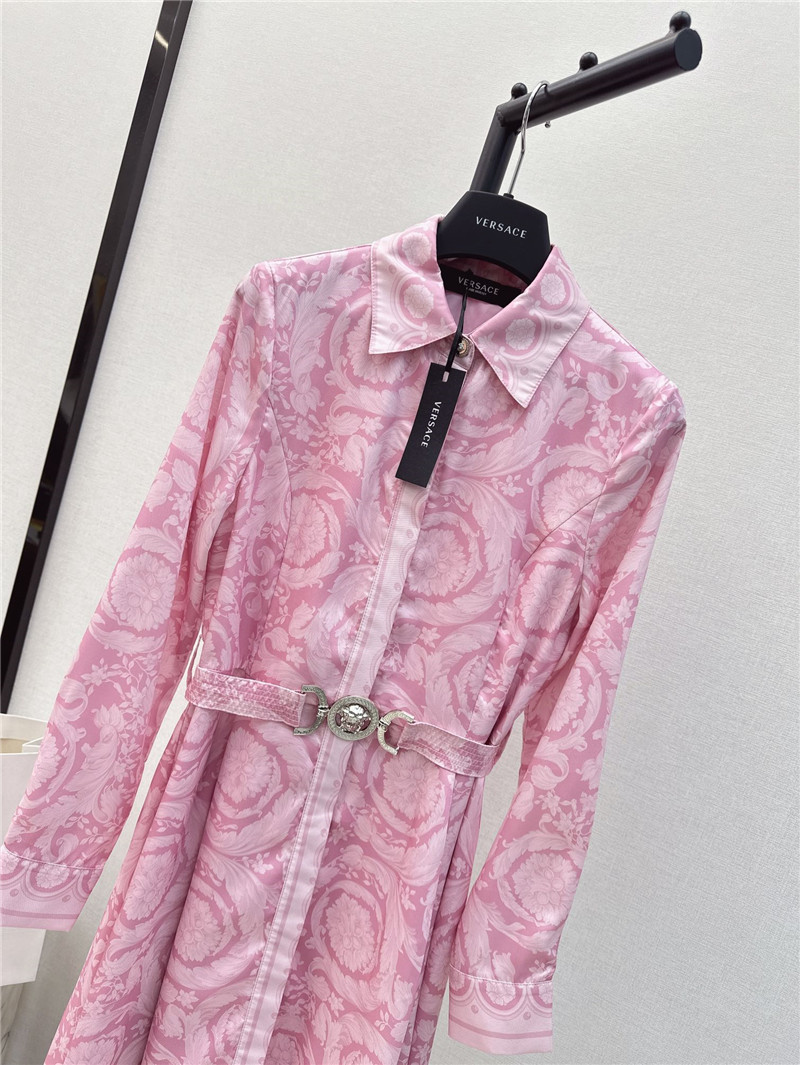 Versace color positioned printed twill dress