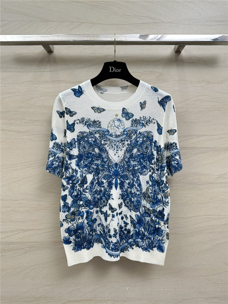 D10r printed knitted short-sleeved top
