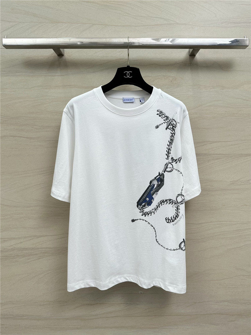 Bv*b*rry chain graffiti print cotton t-shirt
