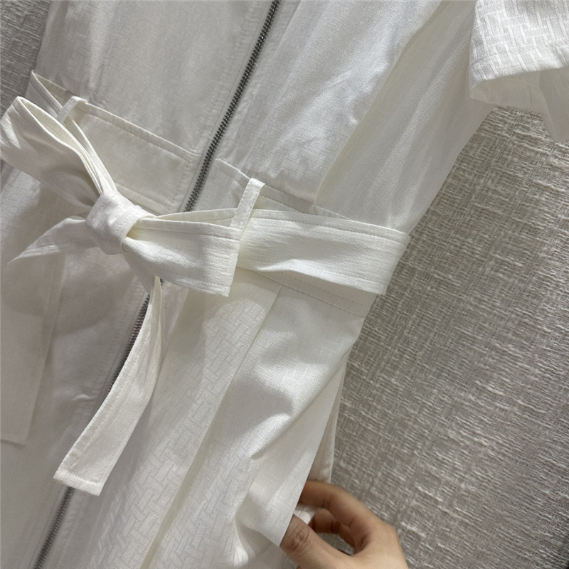 H**me5 h dark jacquard small lapel zipper dress