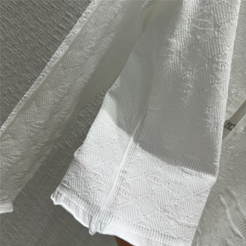 Ch**el logo jacquard thin knitted cardigan