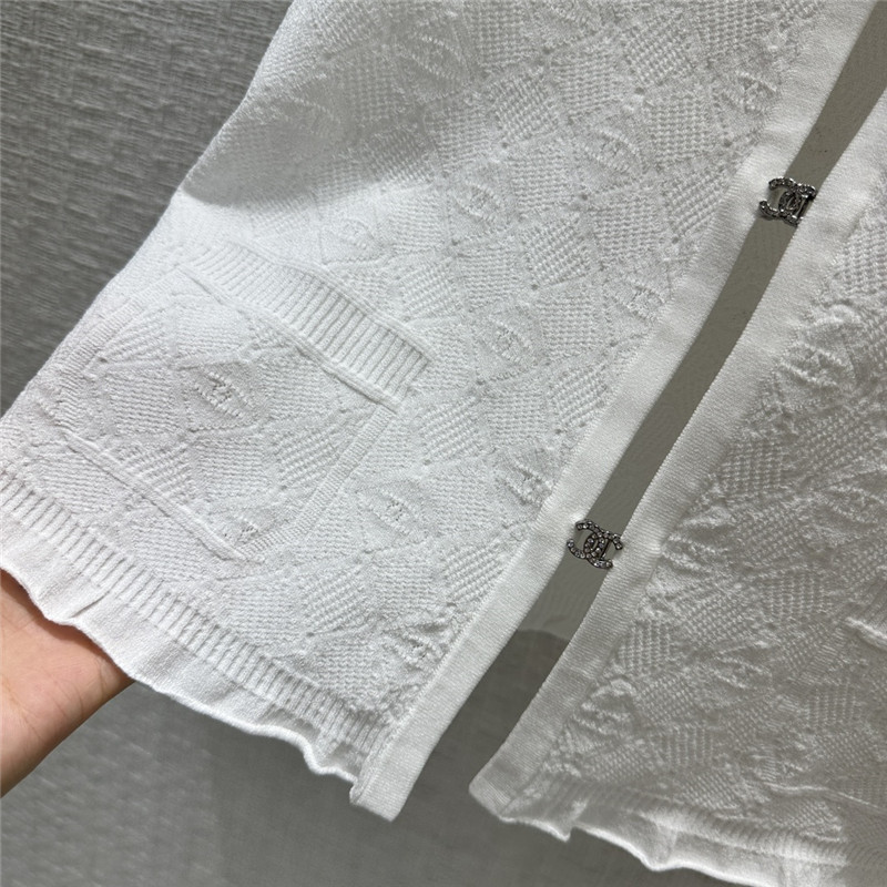 Ch**el logo jacquard thin knitted cardigan