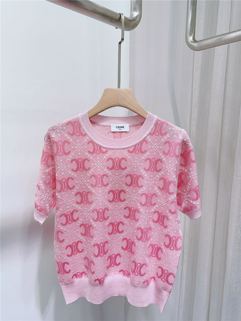 Ce1i*e round neck short sleeve knitted top