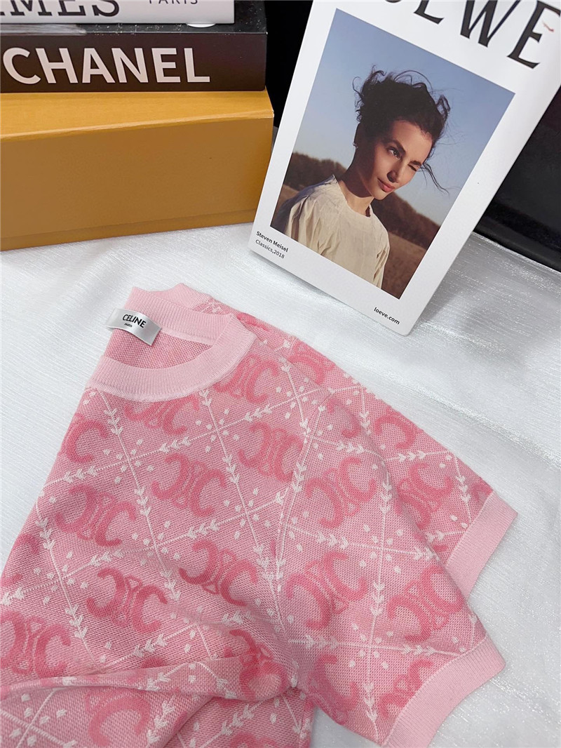 Ce1i*e round neck short sleeve knitted top