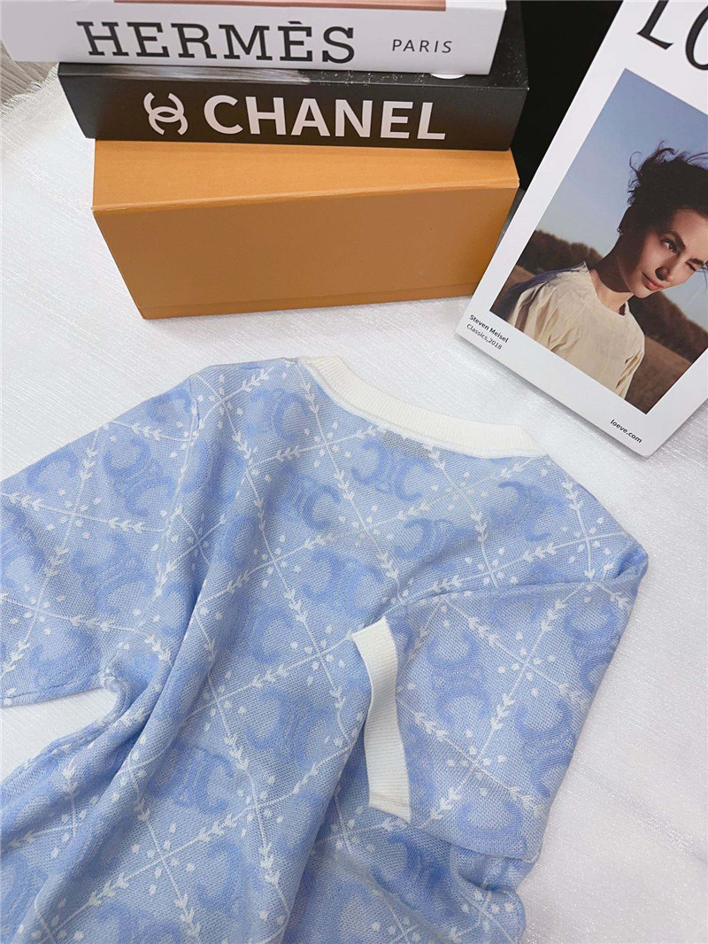 Ce1i*e round neck short sleeve knitted top