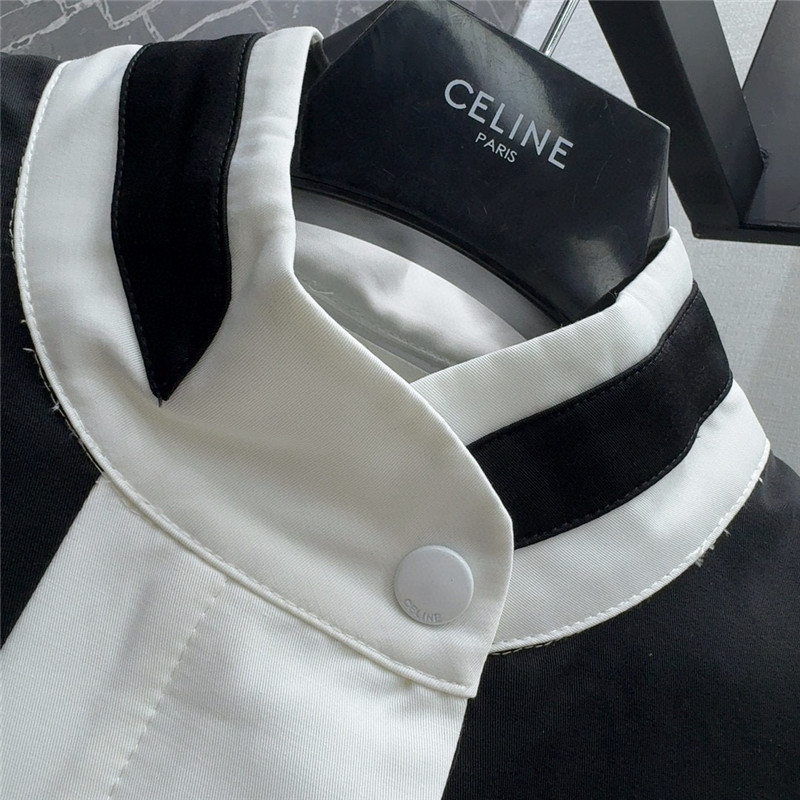 Ce1i*e logo embroidered stand collar jacket