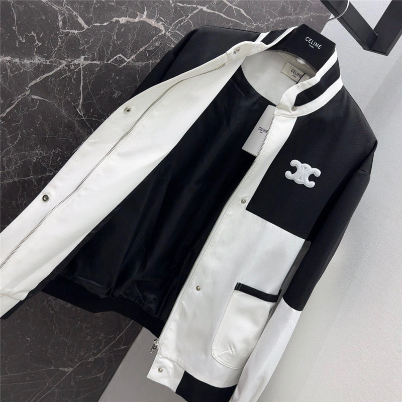 Ce1i*e logo embroidered stand collar jacket