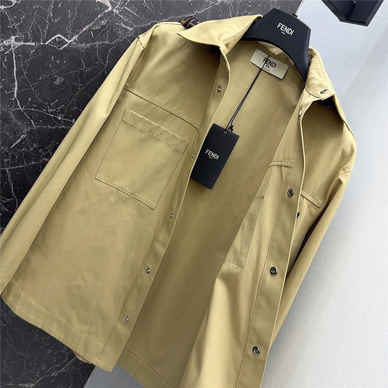 F**di maillard patchwork double f hooded shirt jacket