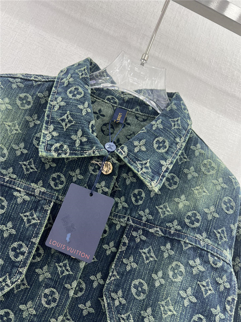 louis vuitton LV new jacquard all-over printed denim jacket