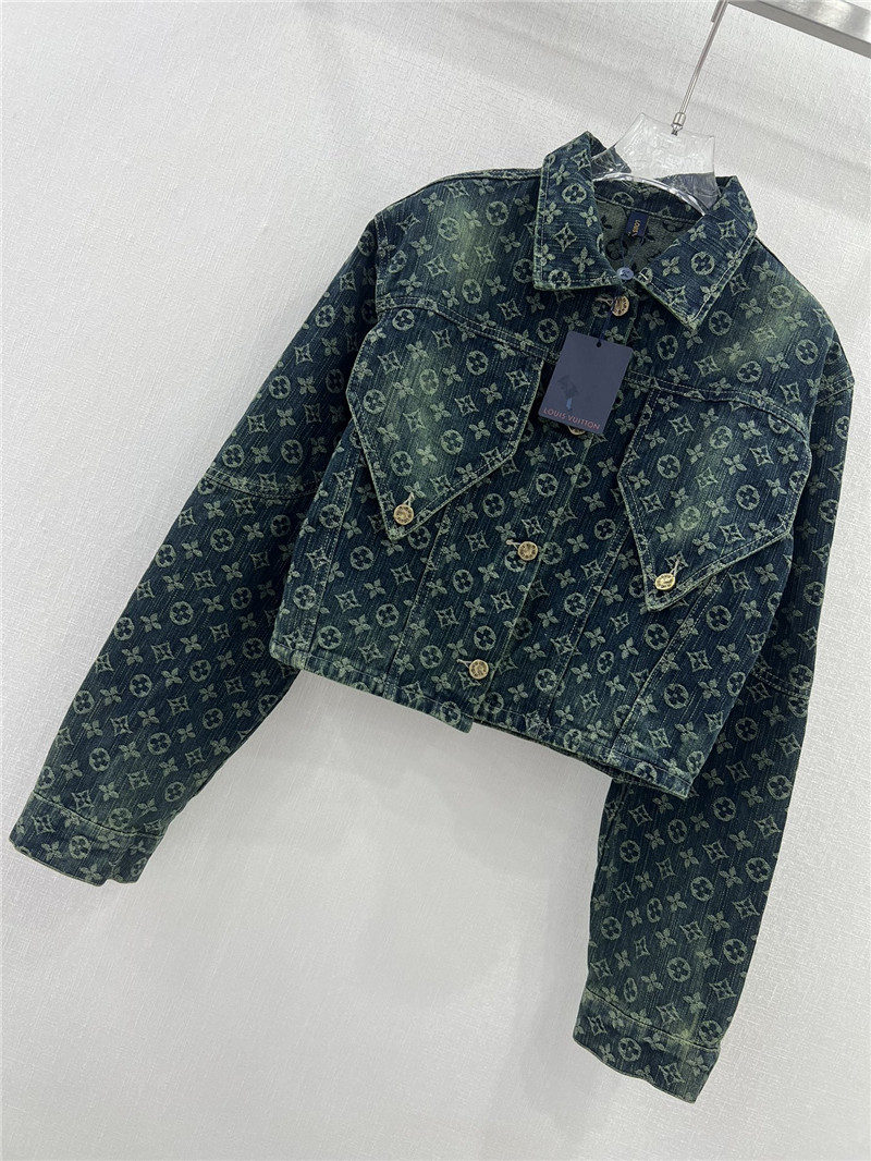 louis vuitton LV new jacquard all-over printed denim jacket
