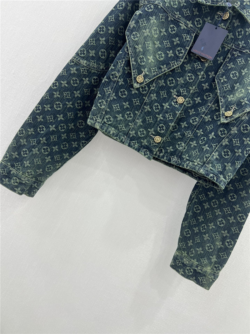 louis vuitton LV new jacquard all-over printed denim jacket