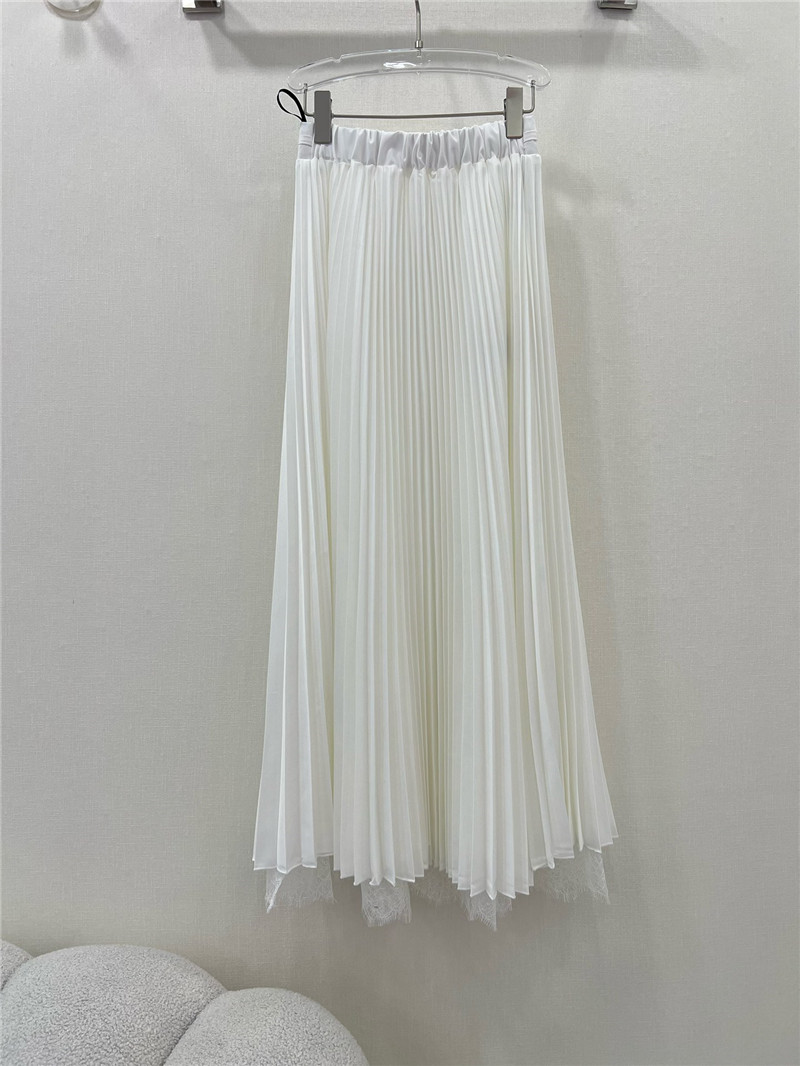 F**di patchwork lace long pleated skirt