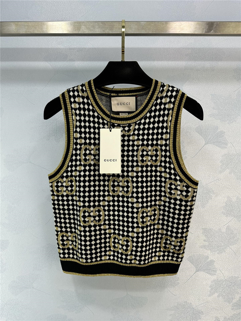 gvc*1 D1am0nd gg jacquard wool vest