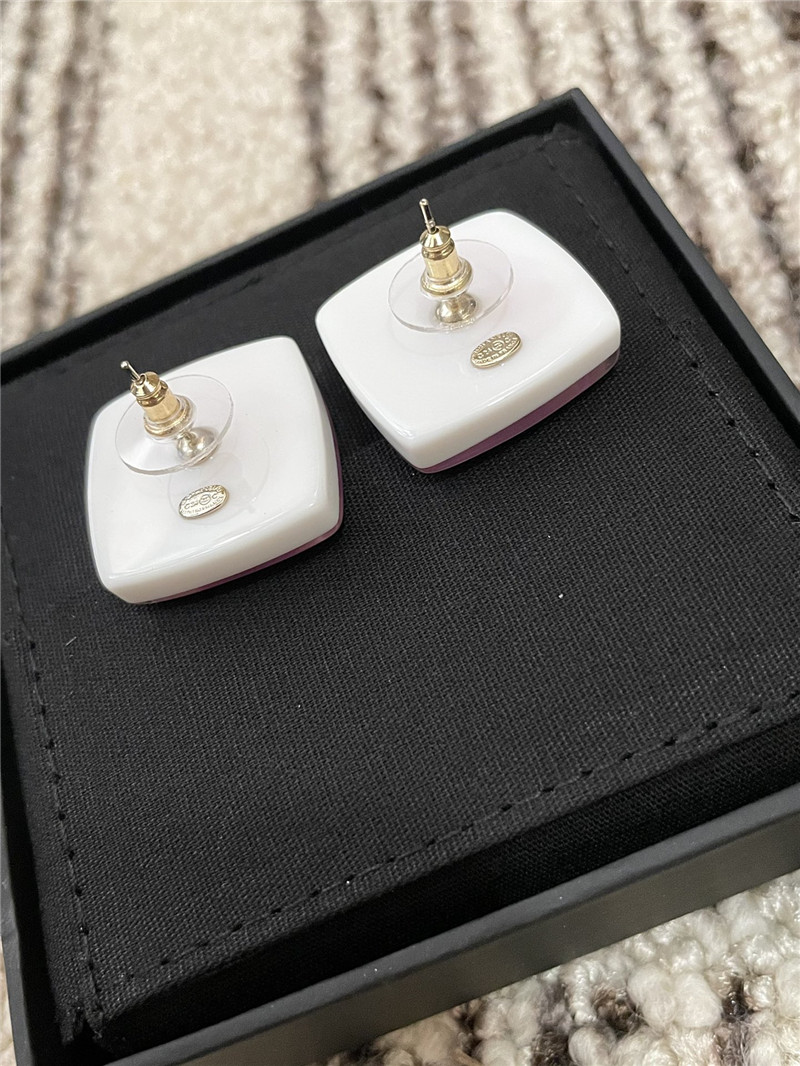 Ch**el acrylic pink earrings