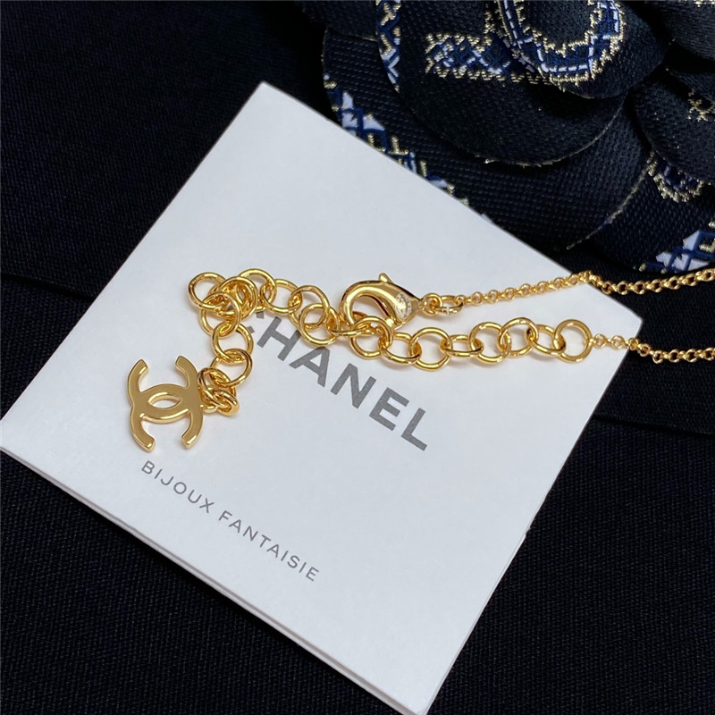 Ch**el black and white button necklace