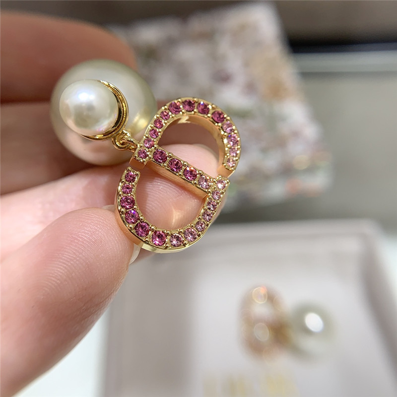 d10r full D1am0nd cd gradient pink D1am0nd earrings