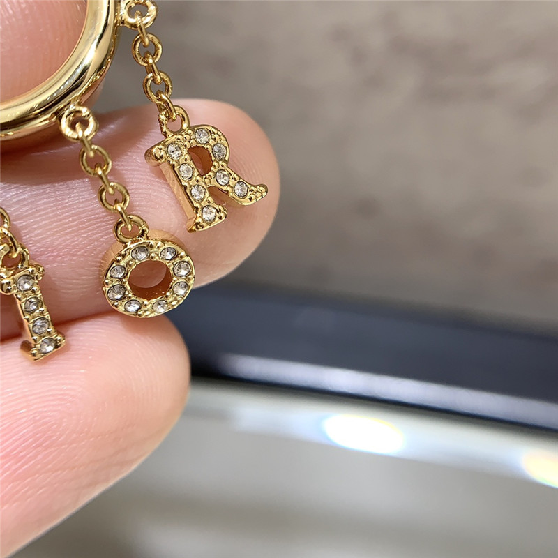 D10r letter pendant earrings