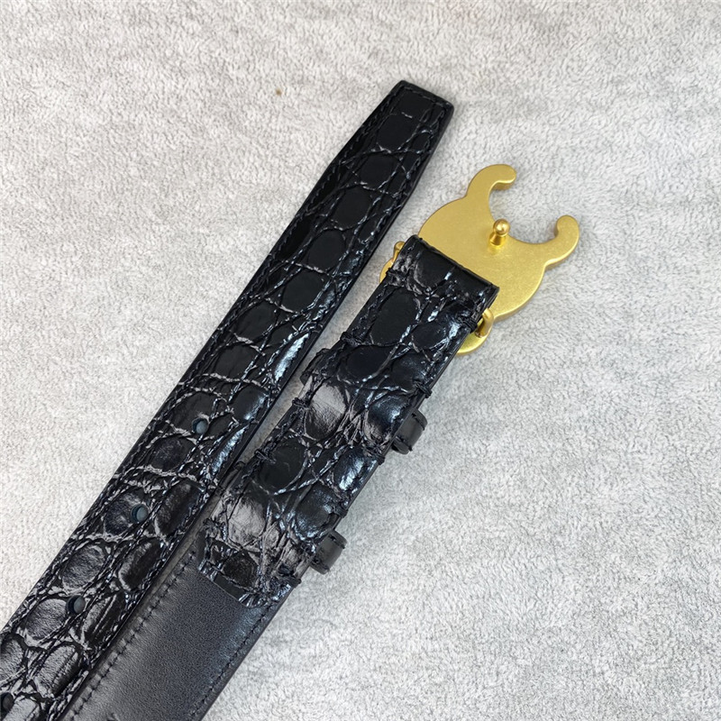 Ce1i*e crocodile pattern cowhide mid-waist belt