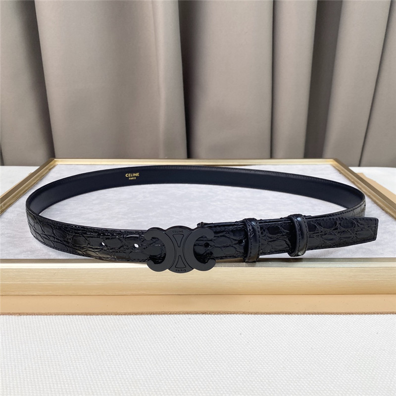 Ce1i*e crocodile pattern cowhide mid-waist belt