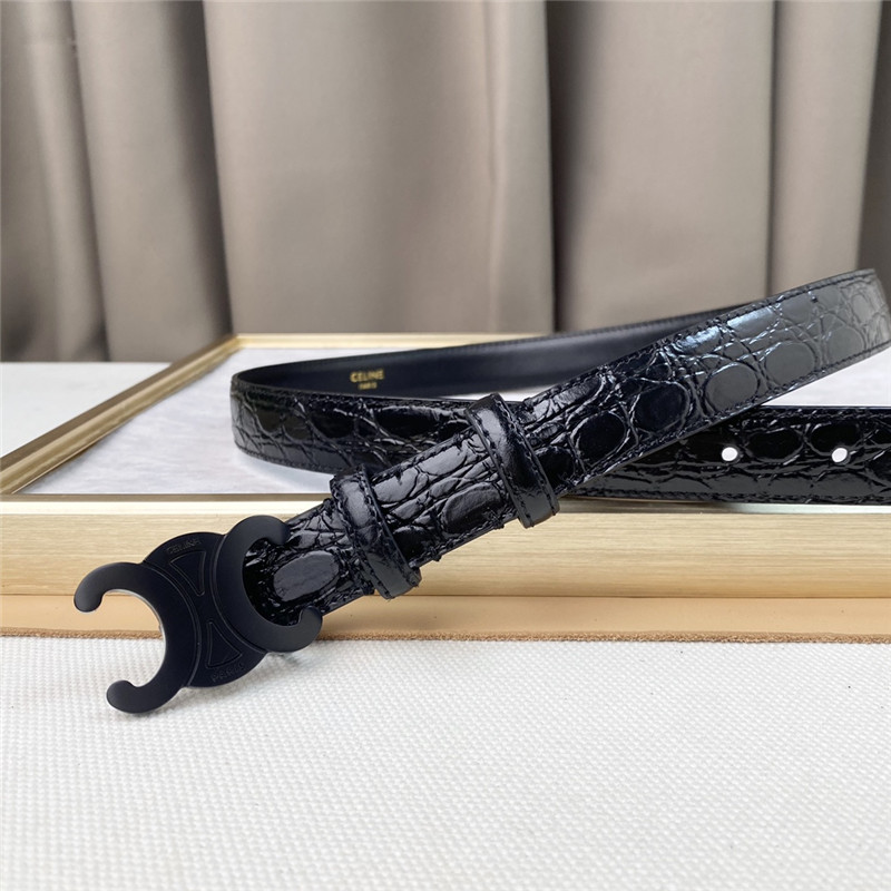 Ce1i*e crocodile pattern cowhide mid-waist belt