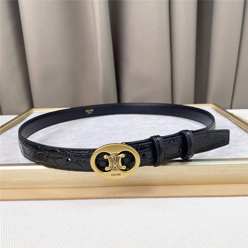 Ce1i*e crocodile pattern cowhide mid-waist belt