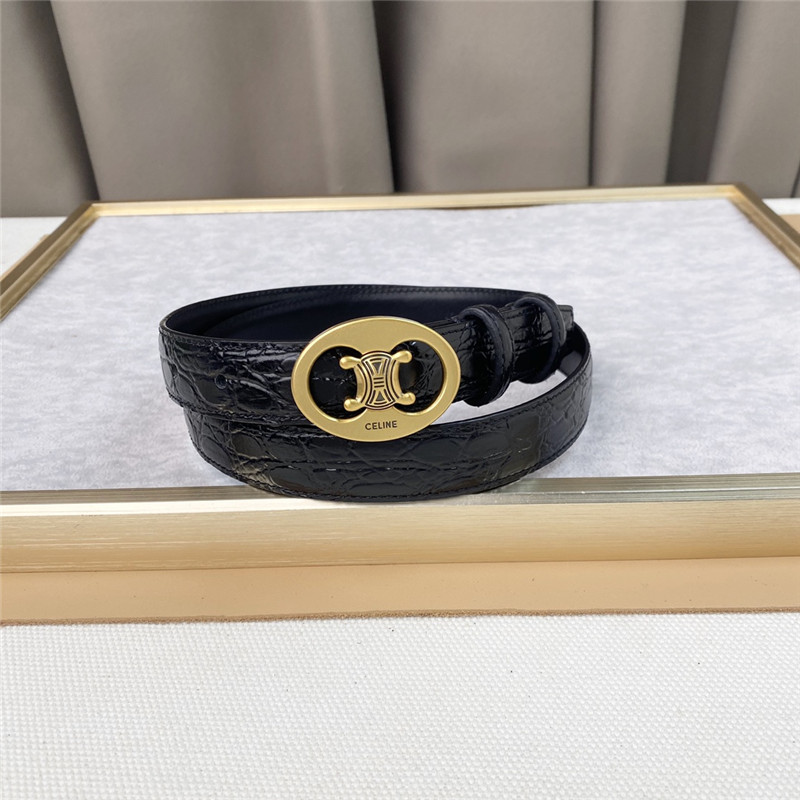 Ce1i*e crocodile pattern cowhide mid-waist belt