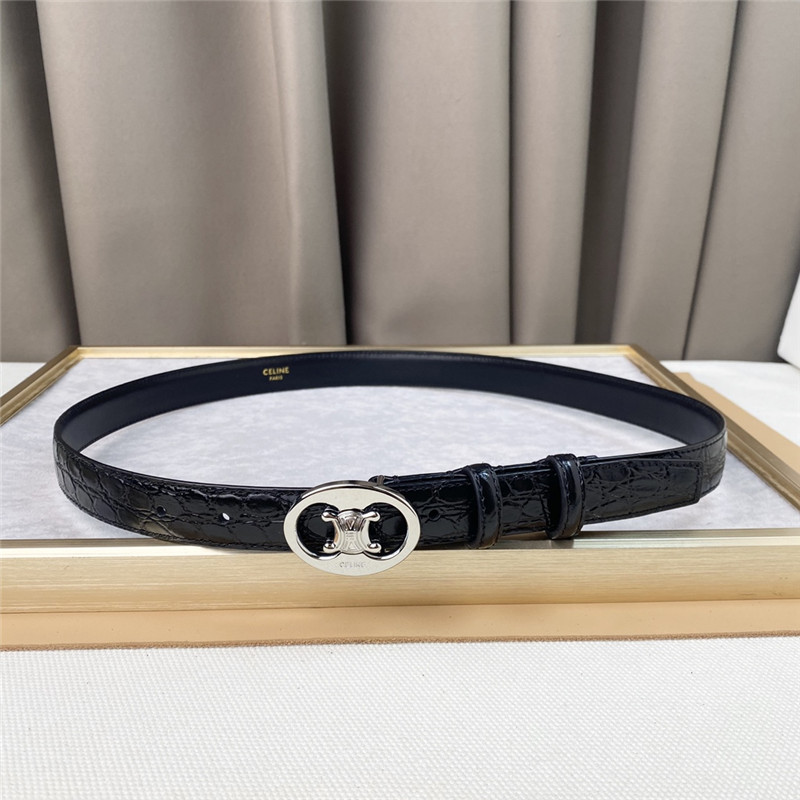 Ce1i*e crocodile pattern cowhide mid-waist belt