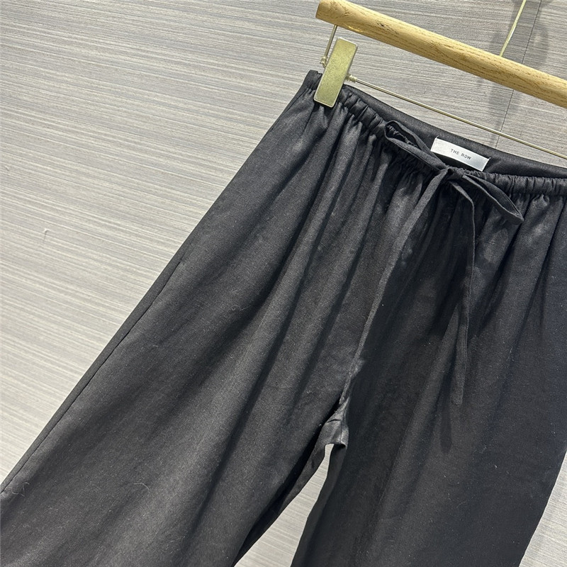 The R0w black wide leg linen trousers