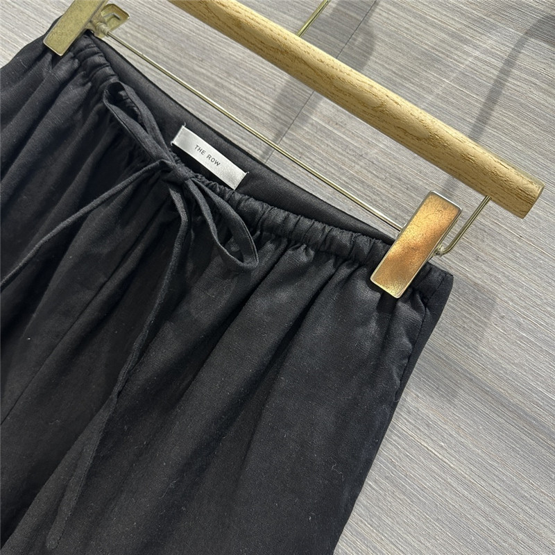 The R0w black wide leg linen trousers