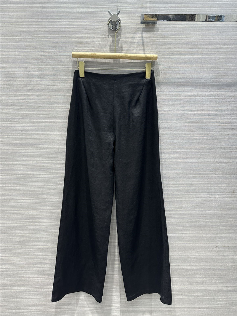 The R0w black wide leg linen trousers