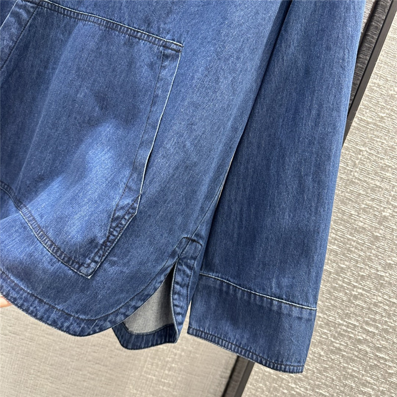 Va1e*ntin0 hooded denim shirt cheap replica designer clothes