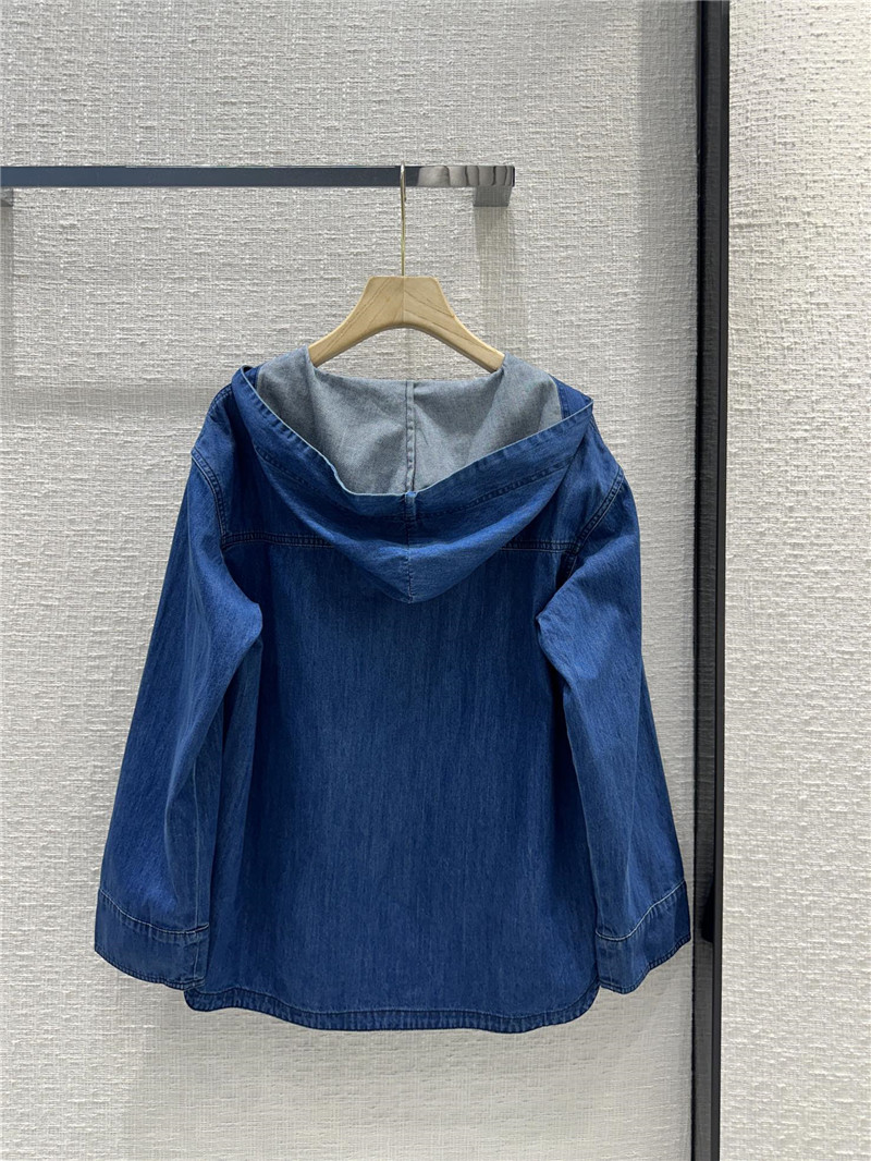 Va1e*ntin0 hooded denim shirt cheap replica designer clothes