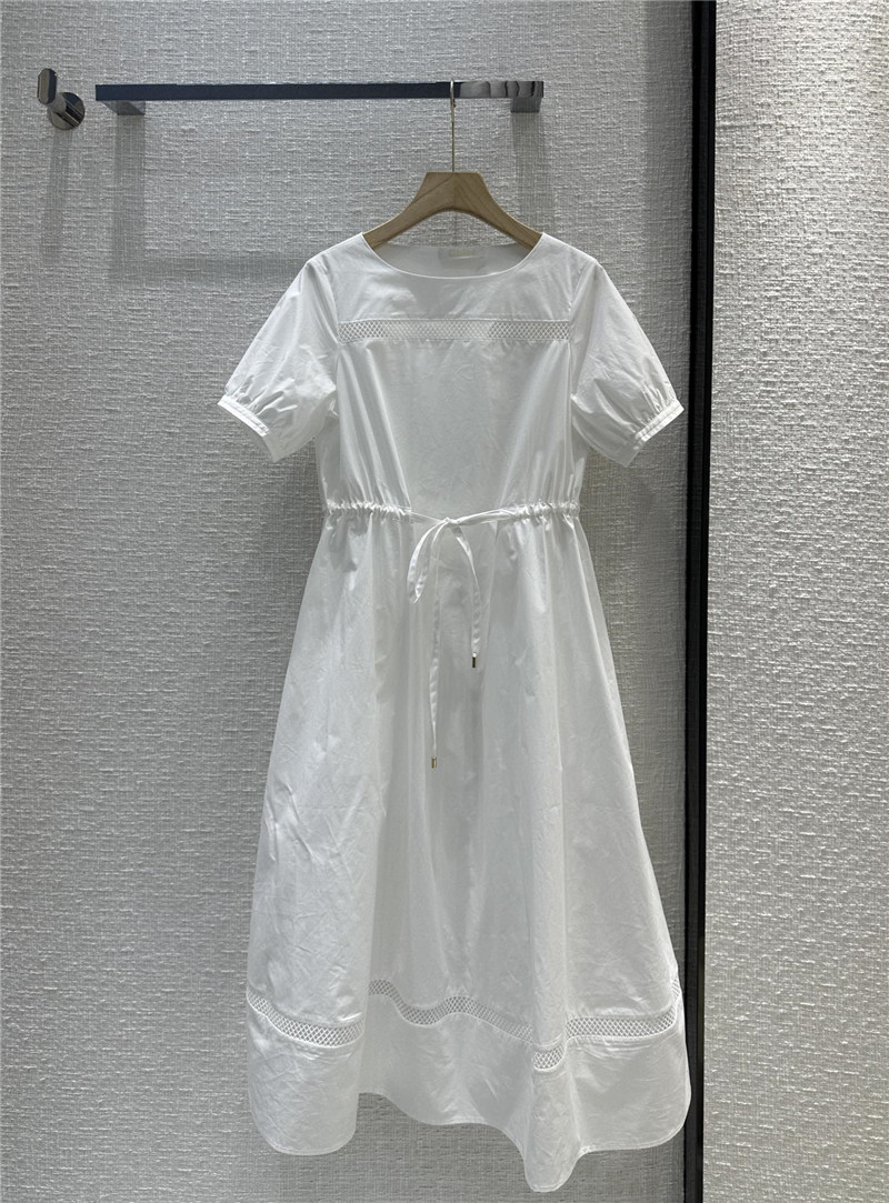 Chloé White Boat-Neck Flared Dress
