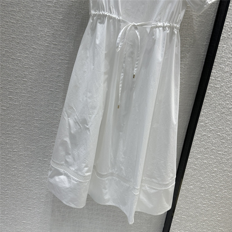 Chloé White Boat-Neck Flared Dress