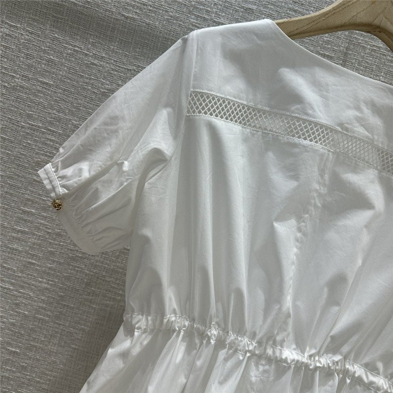 Chloé White Boat-Neck Flared Dress