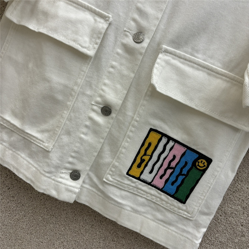 Gvc*1 colorful letter patch denim suit replica clothing