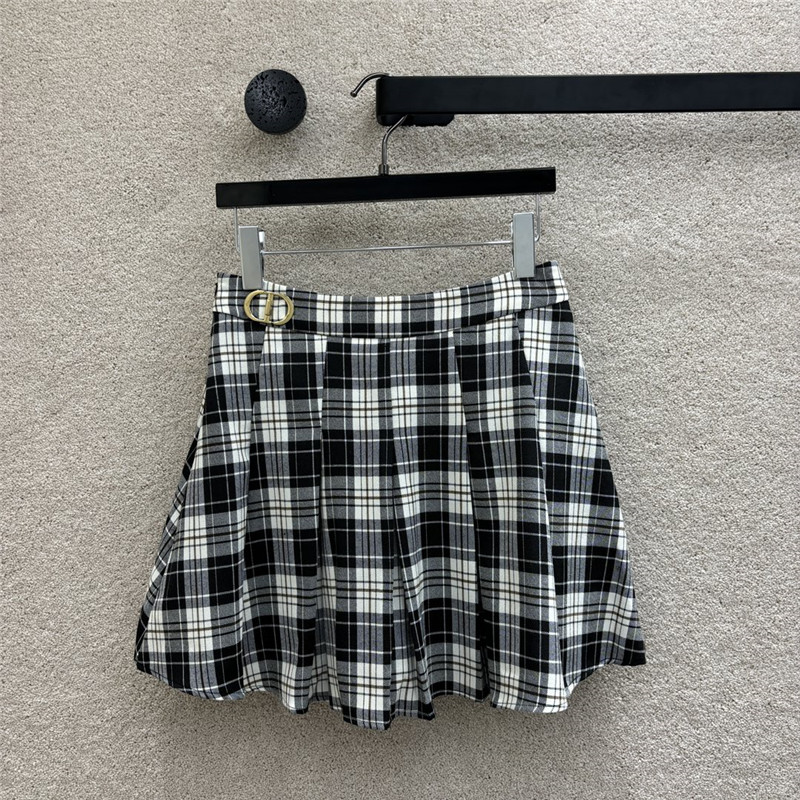 D10r high waist plaid pleated skirt cheap replica designer clothes