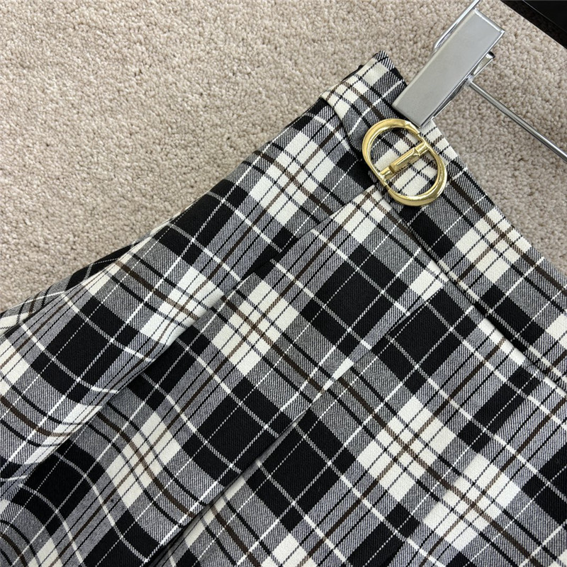 D10r high waist plaid pleated skirt cheap replica designer clothes