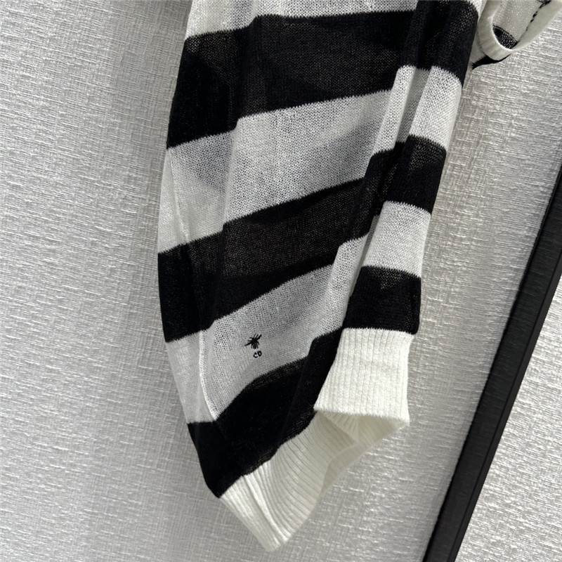 D10r striped irregular short knit dress