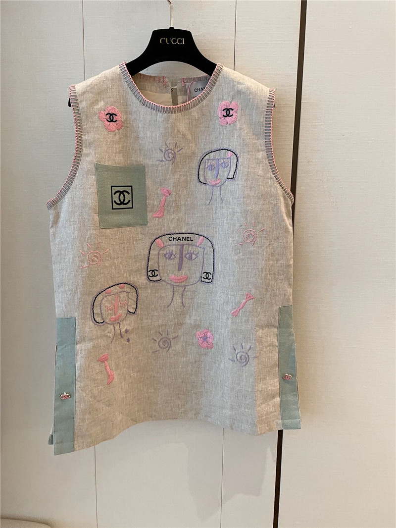 Ch**el new mid length vest replica designer clothes