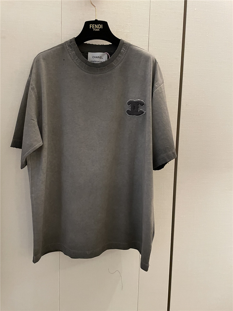Ch**el distressed distressed short-sleeved replica clothing