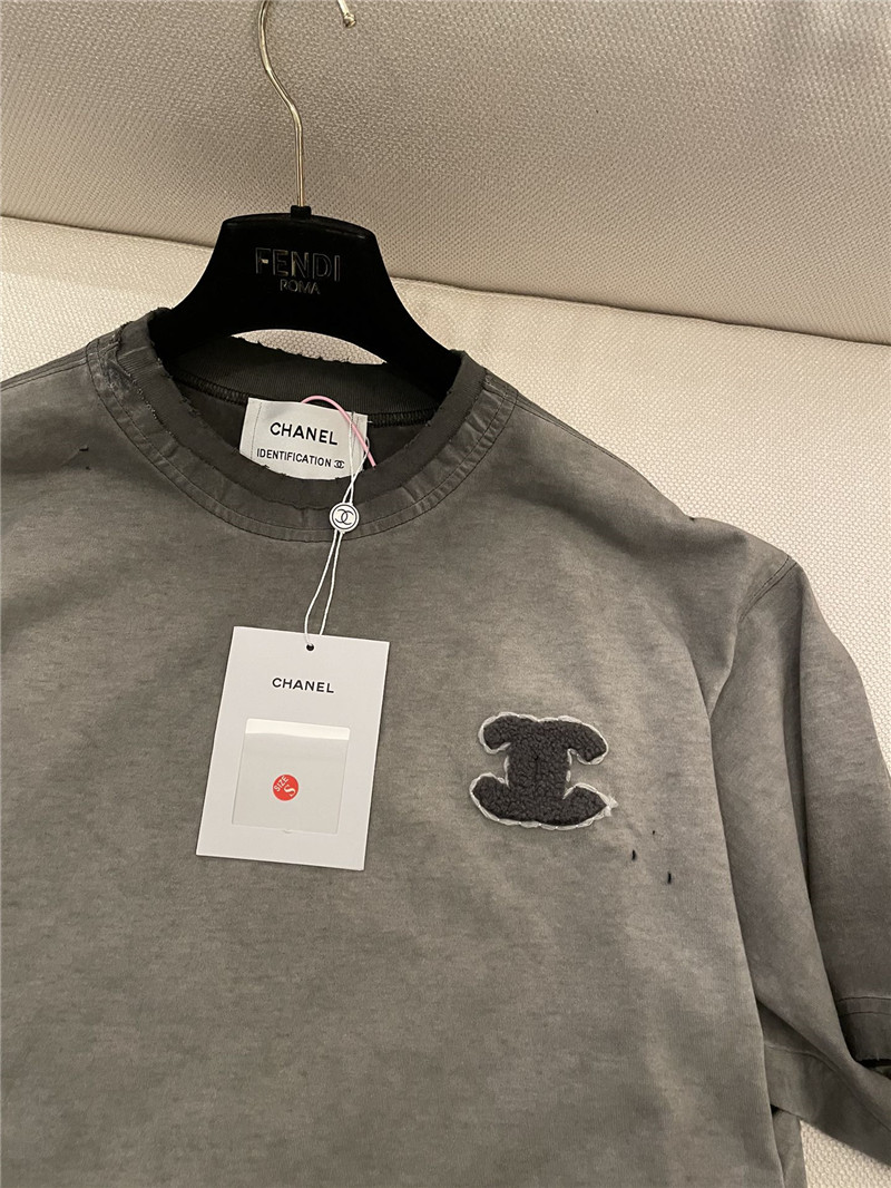 Ch**el distressed distressed short-sleeved replica clothing