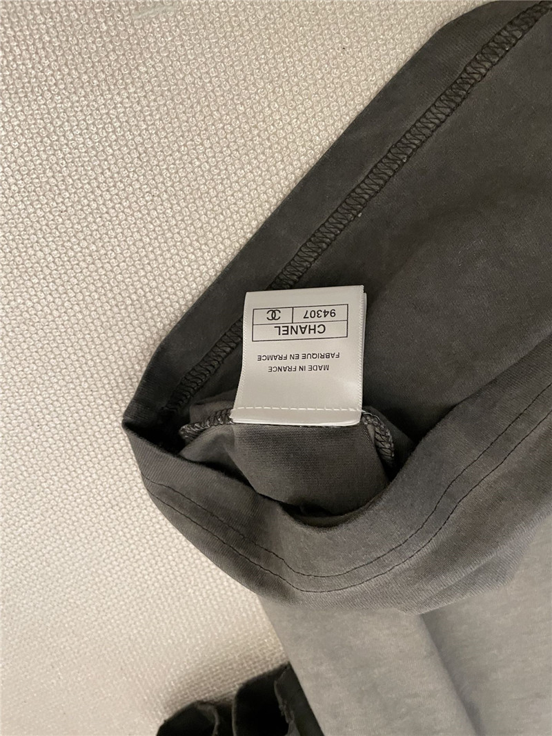 Ch**el distressed distressed short-sleeved replica clothing