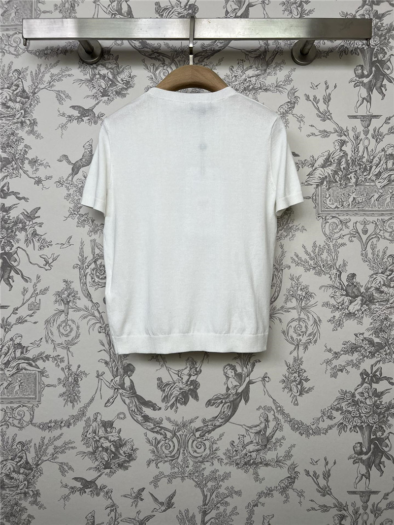 L0ew* pocket embroidered knit t-shirt white